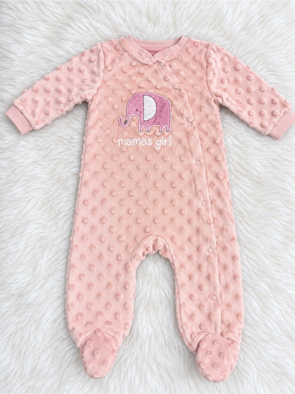 Soft Pink 'Mama's Girl' Baby Footed One-Piece